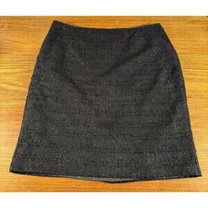 Covington Black Sparkly Metallic Thread Cocktail Party Dressy Skirt Size 14